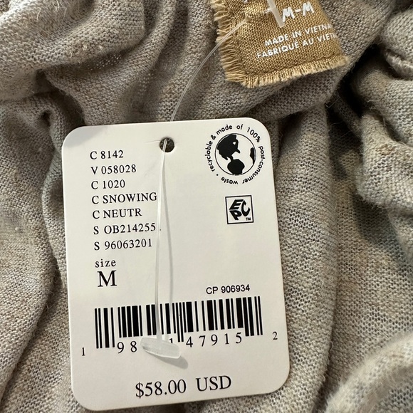 Free People Lacey Tunic Asymmetrical Babydoll Tank Tunic Beige Gray Size S - Picture 10 of 16